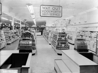 Kassen, Woolworths-Laden, 1956